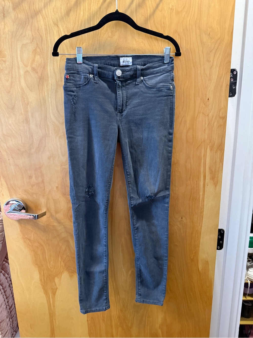 Hudson Jeans Women's Gray Distressed Skinny Jeans